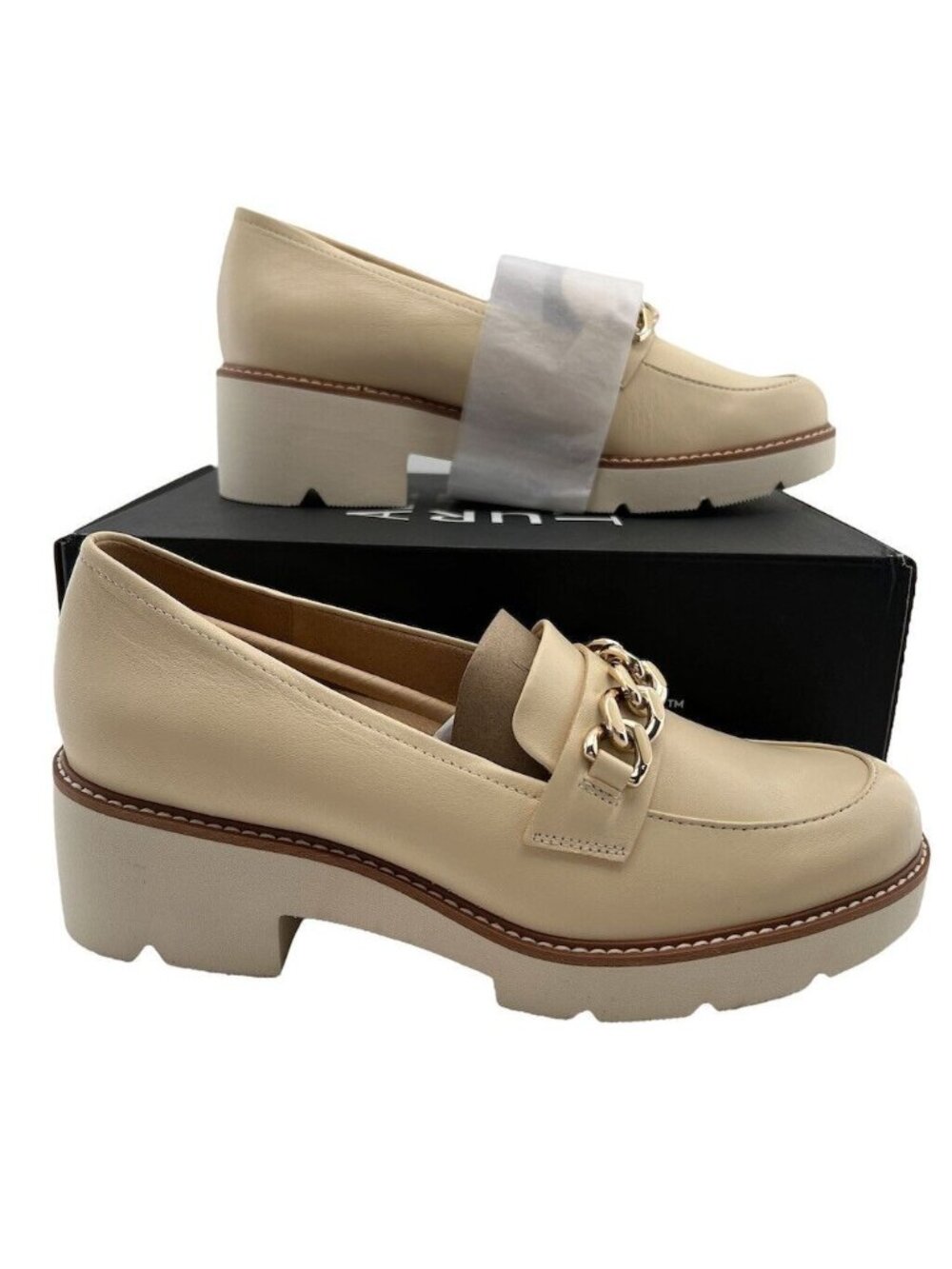Naturalizer Loafer Womens Size 9 W Desi Vanilla Cream Chunky